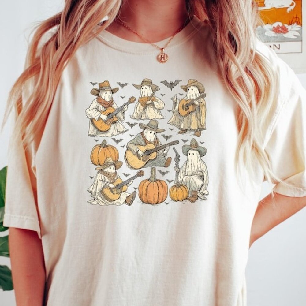 Retro Halloween Tshirt, Country Ghost Tee